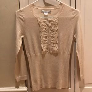 Susana Monaco crochet ruffle sweater